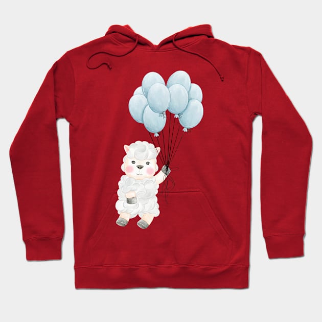 Sheep Balloon Flying Hoodie by Mako Design 